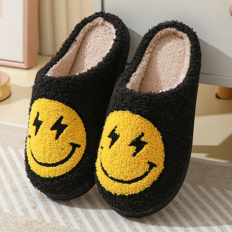 Winter Smiley Face Cotton Slippers