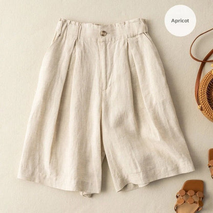Cotton Linen Wide Leg Shorts