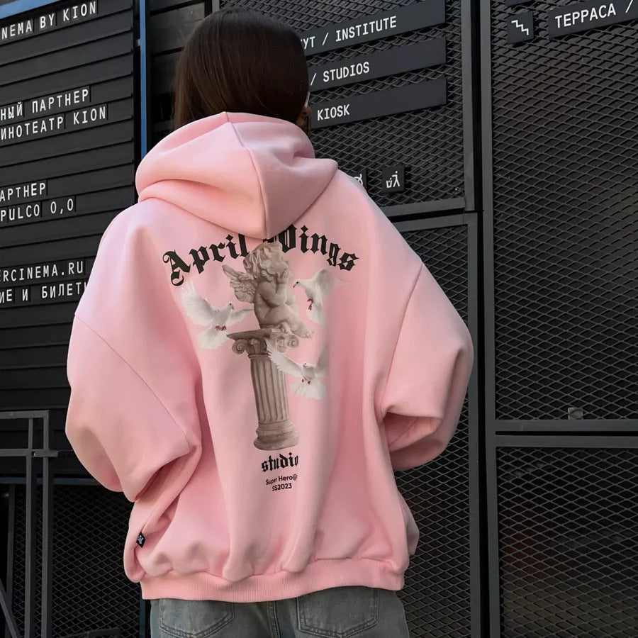 Back-printed hooded sweatshirt