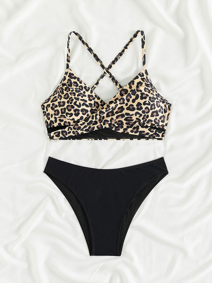 Leopard Print Bikini Swimsuit for Women