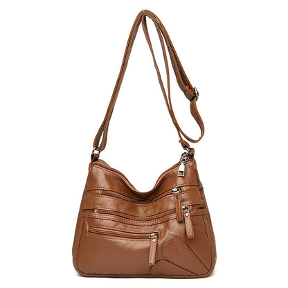 Soft Leather Crossbody Bag with Large Capacity