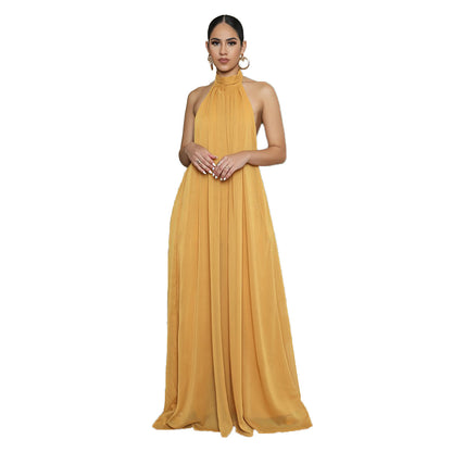 Sleeveless Backless Chiffon Jumpsuit