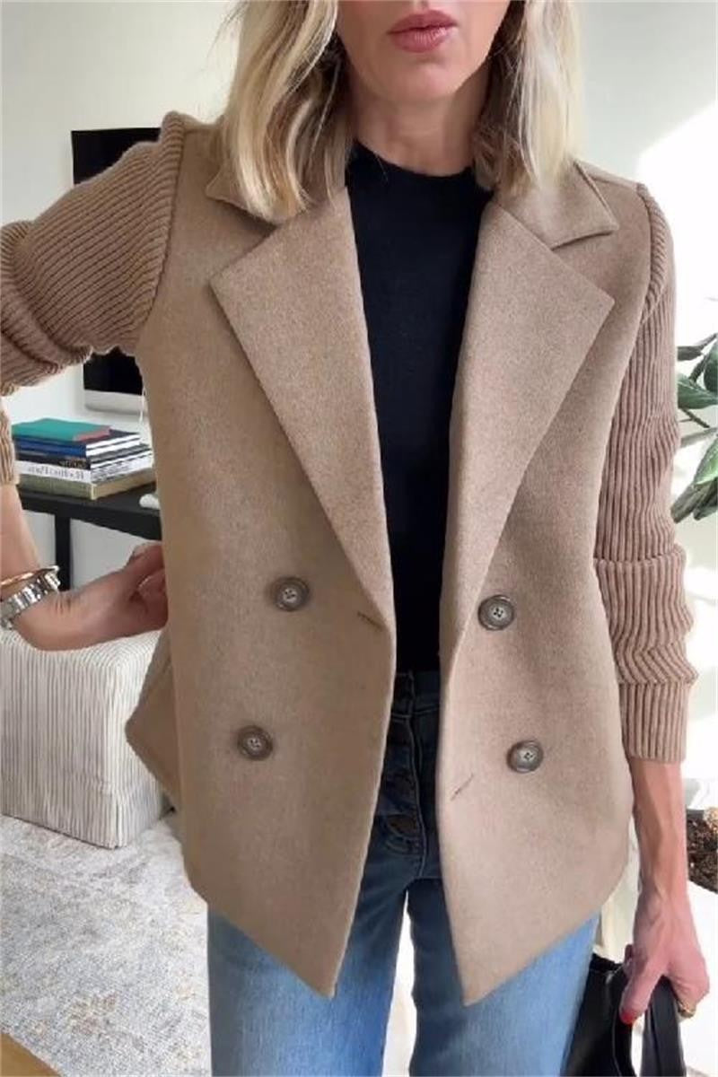 Wool Blend Splicing Jacket