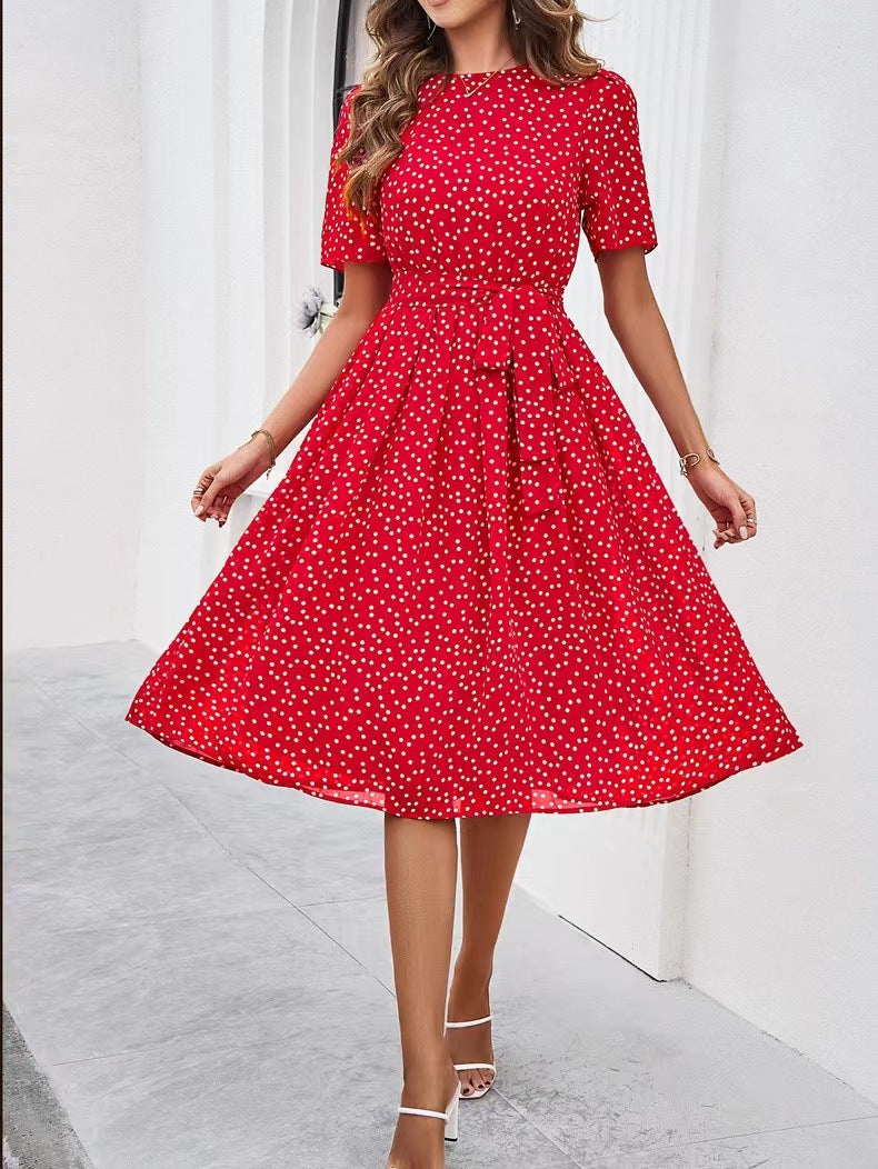 Lace-Up Printed Dress