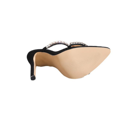 Rhinestone Thin Strap High Heel Sandals
