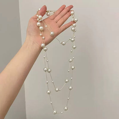 French Style Multi Layer Imitation Pearl Necklace