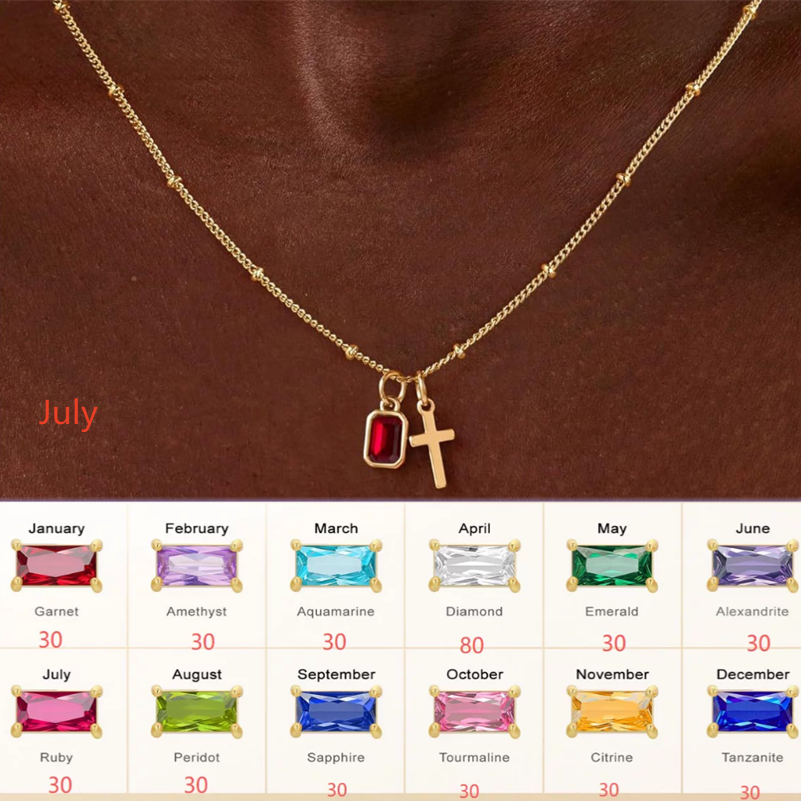 Gold Plated Cross Zircon Necklace