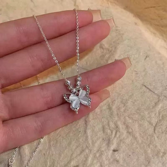 Ice Clear Butterfly Cat's Eye Adjustable Necklace Drip Depot