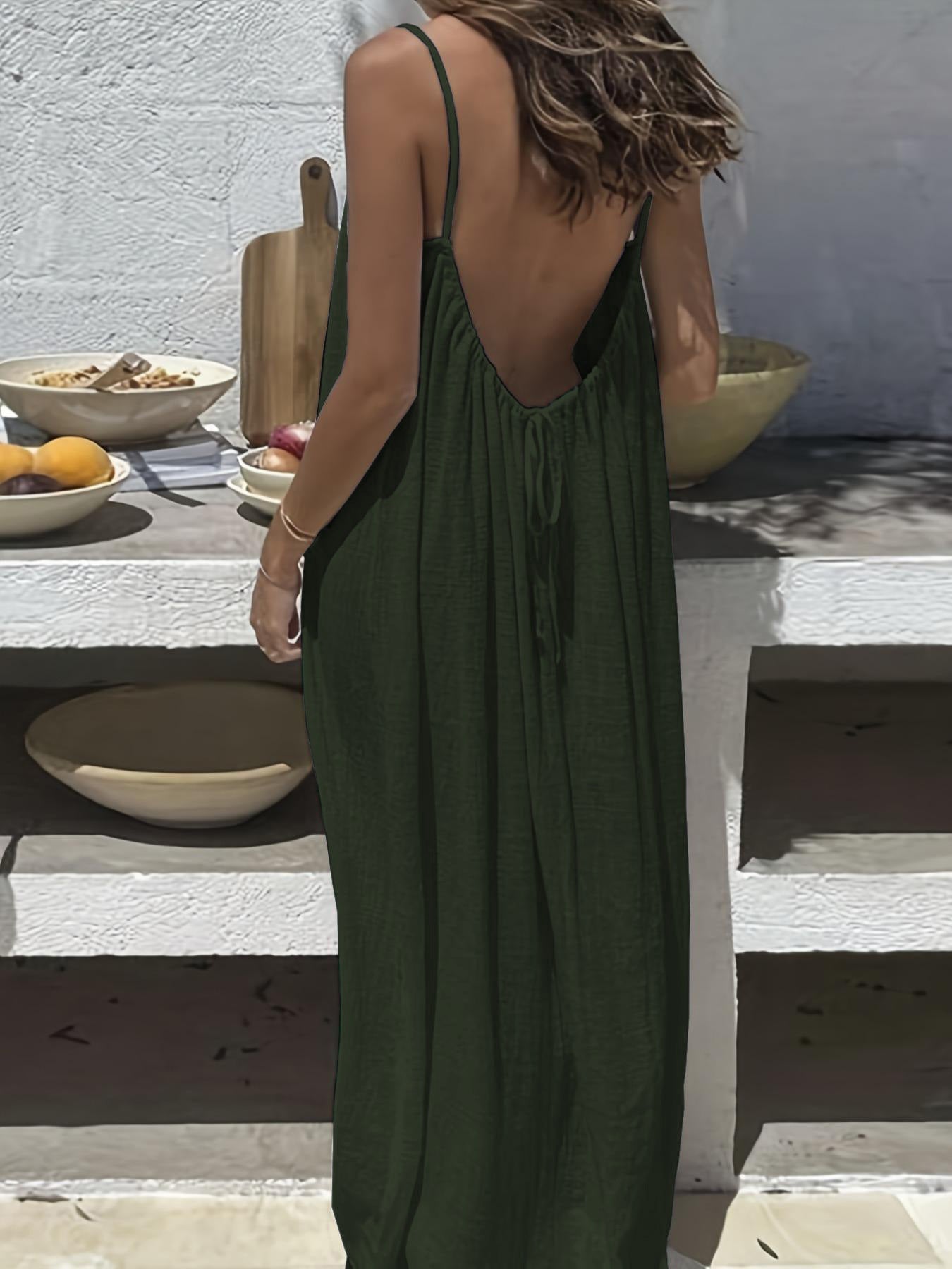 Strappy Backless Long Dress Drip Depot