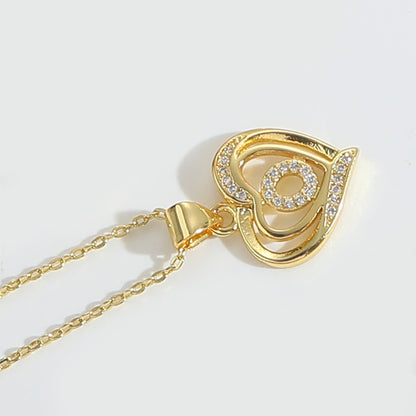 Heart Shape Zircon Letter Necklace