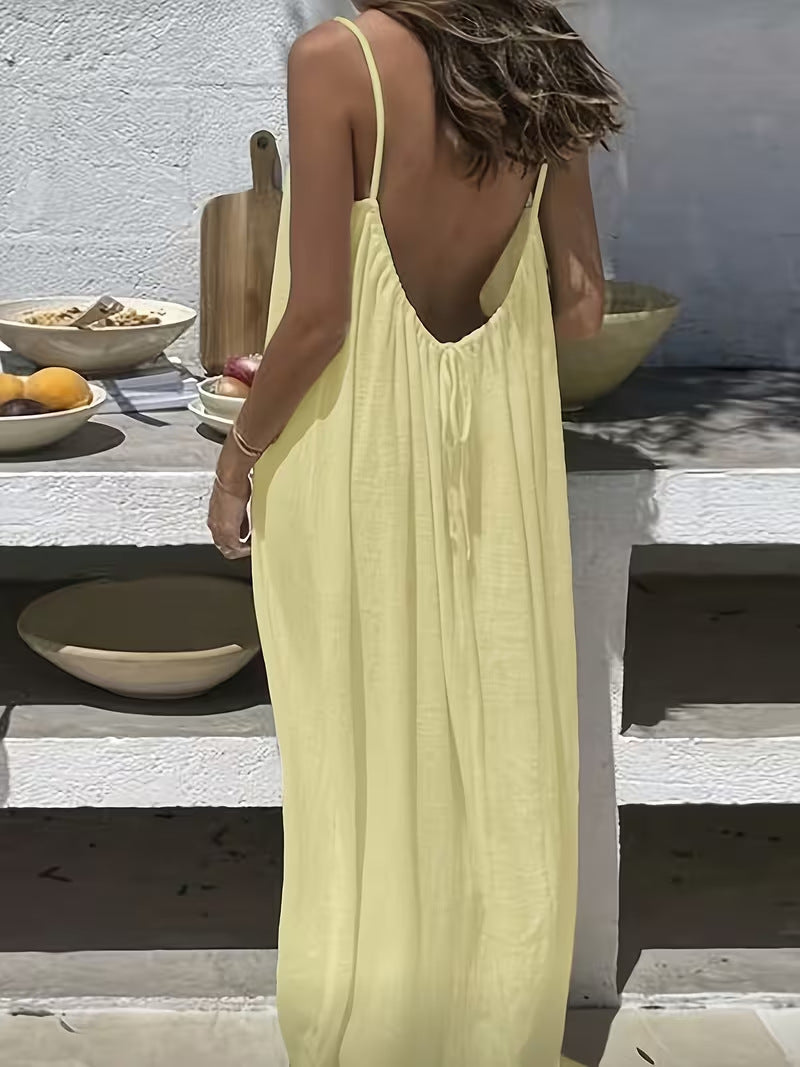 Strappy Backless Long Dress Drip Depot