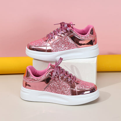 Thick Sole Sequined Casual Sneakers