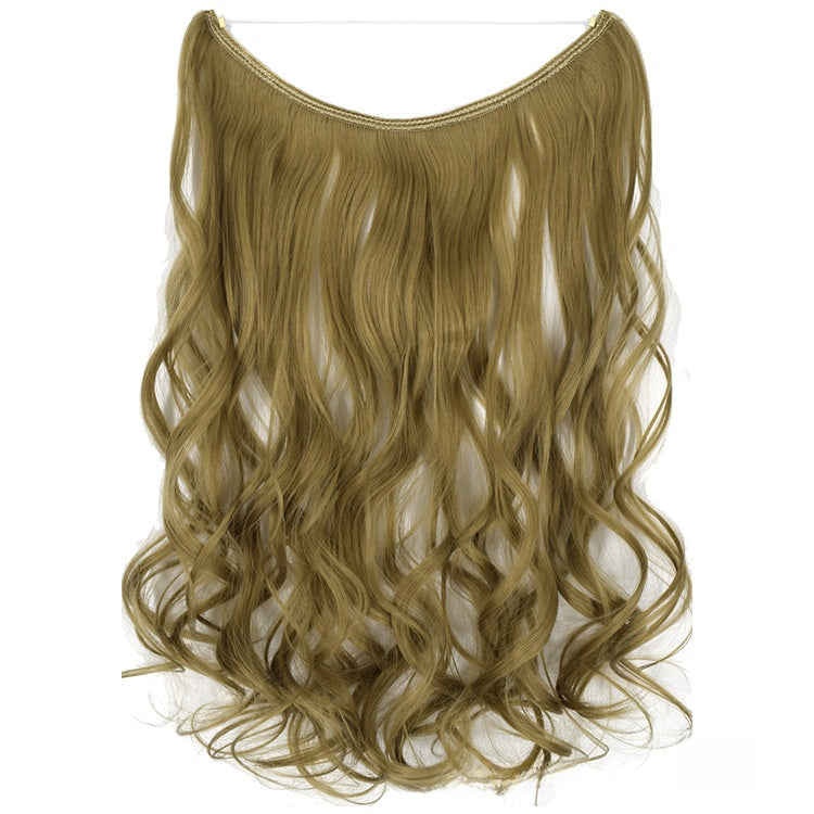 Seamless Fish Line Hair Extension Curly Synthetic Wig