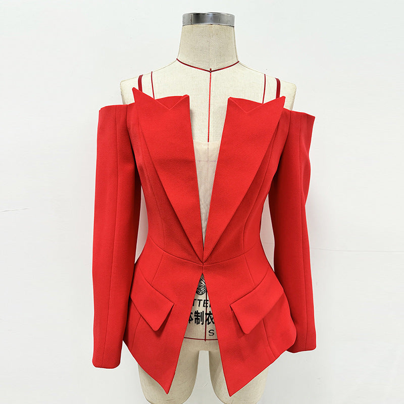 Fashion OffShoulder Blazer Jacket
