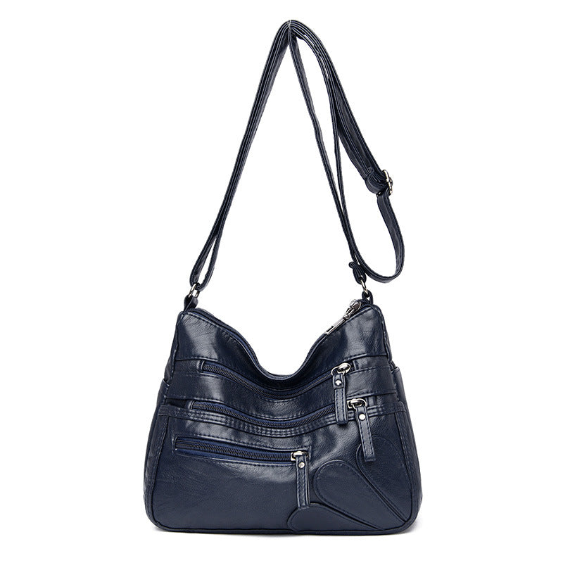 Soft Leather Crossbody Bag with Large Capacity