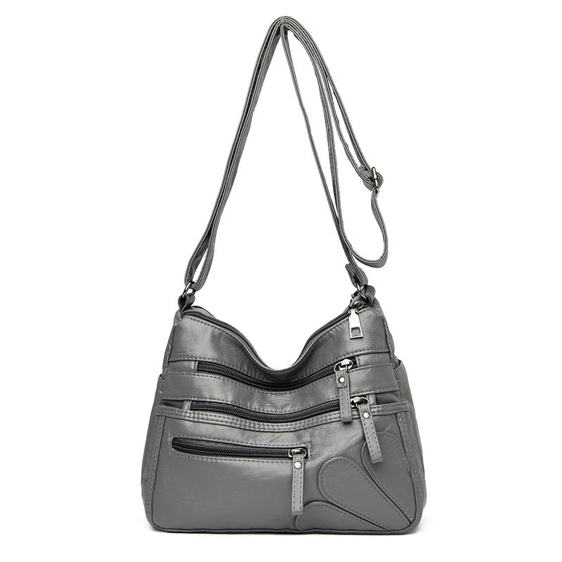 Soft Leather Crossbody Bag with Large Capacity