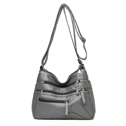 Soft Leather Crossbody Bag with Large Capacity