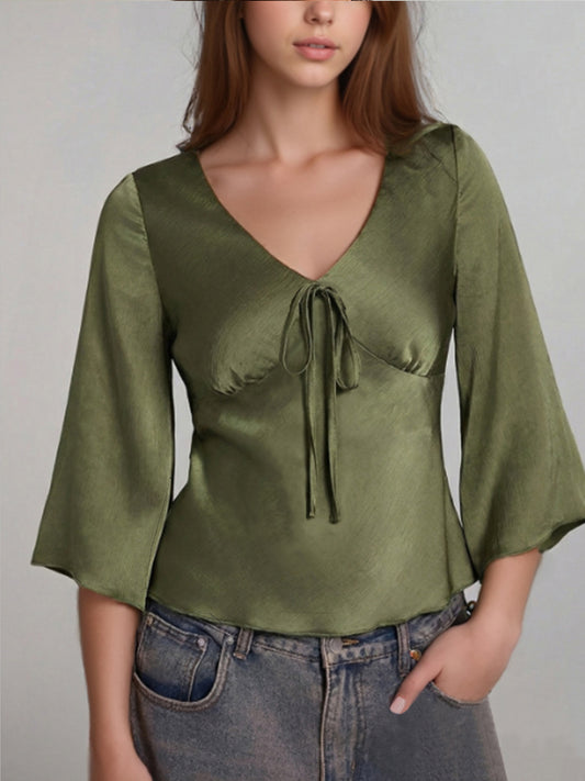 Puff-sleeve strap top