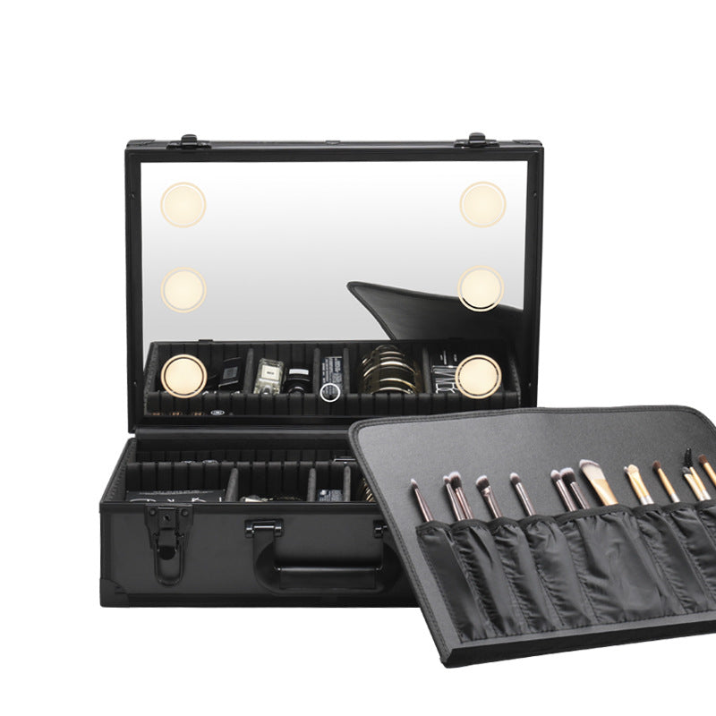 Cosmetic Case with Light and Mirror Storage Bag