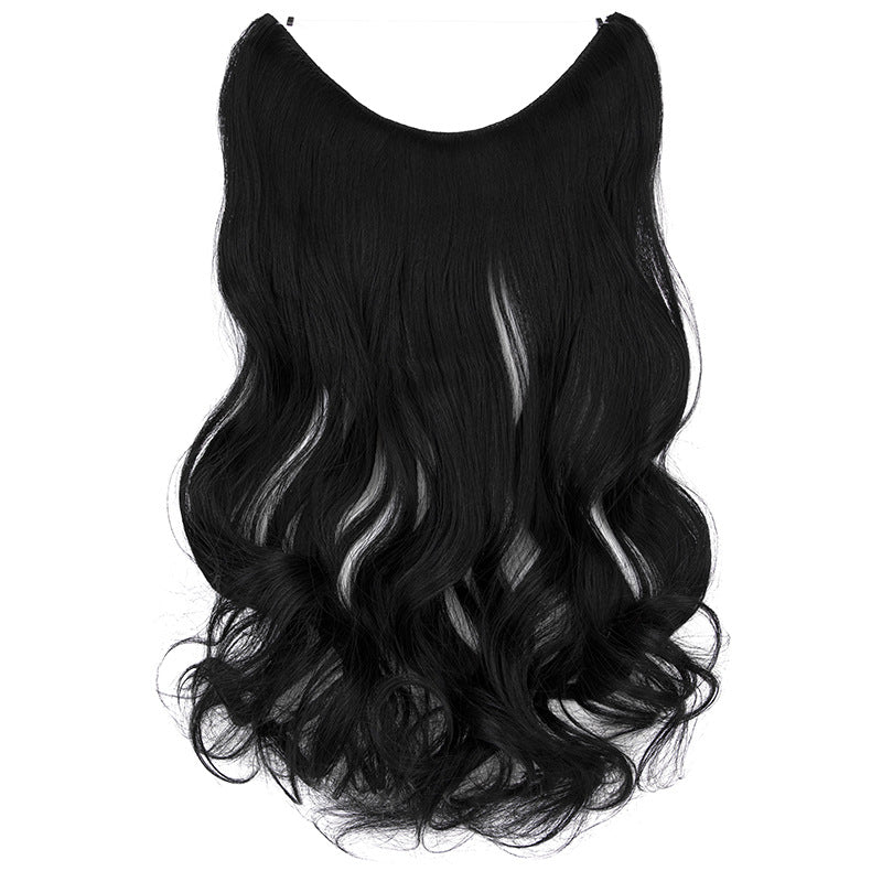 Seamless Fish Line Hair Extension Curly Synthetic Wig