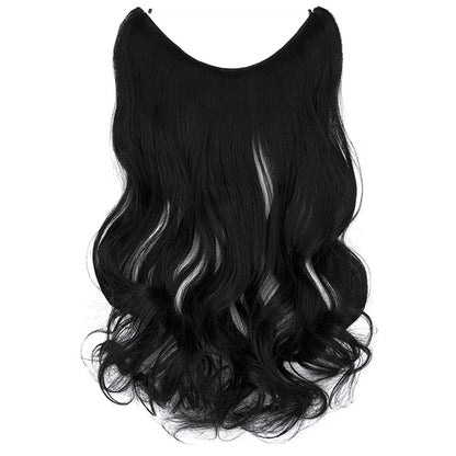 Seamless Fish Line Hair Extension Curly Synthetic Wig