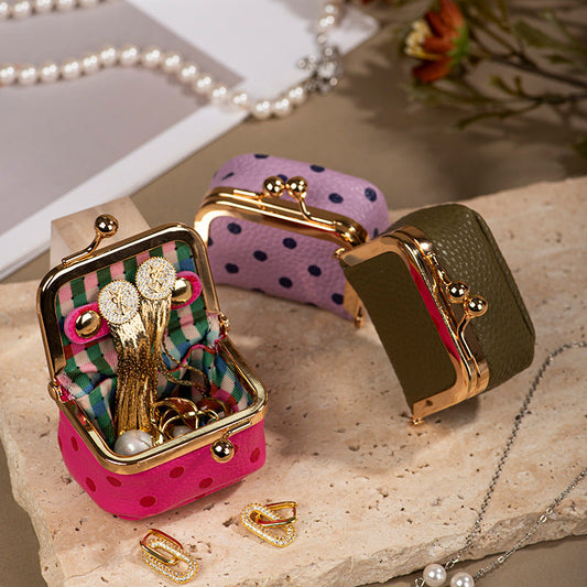 Mini Portable Jewelry Storage Box with Zipper Drip Depot