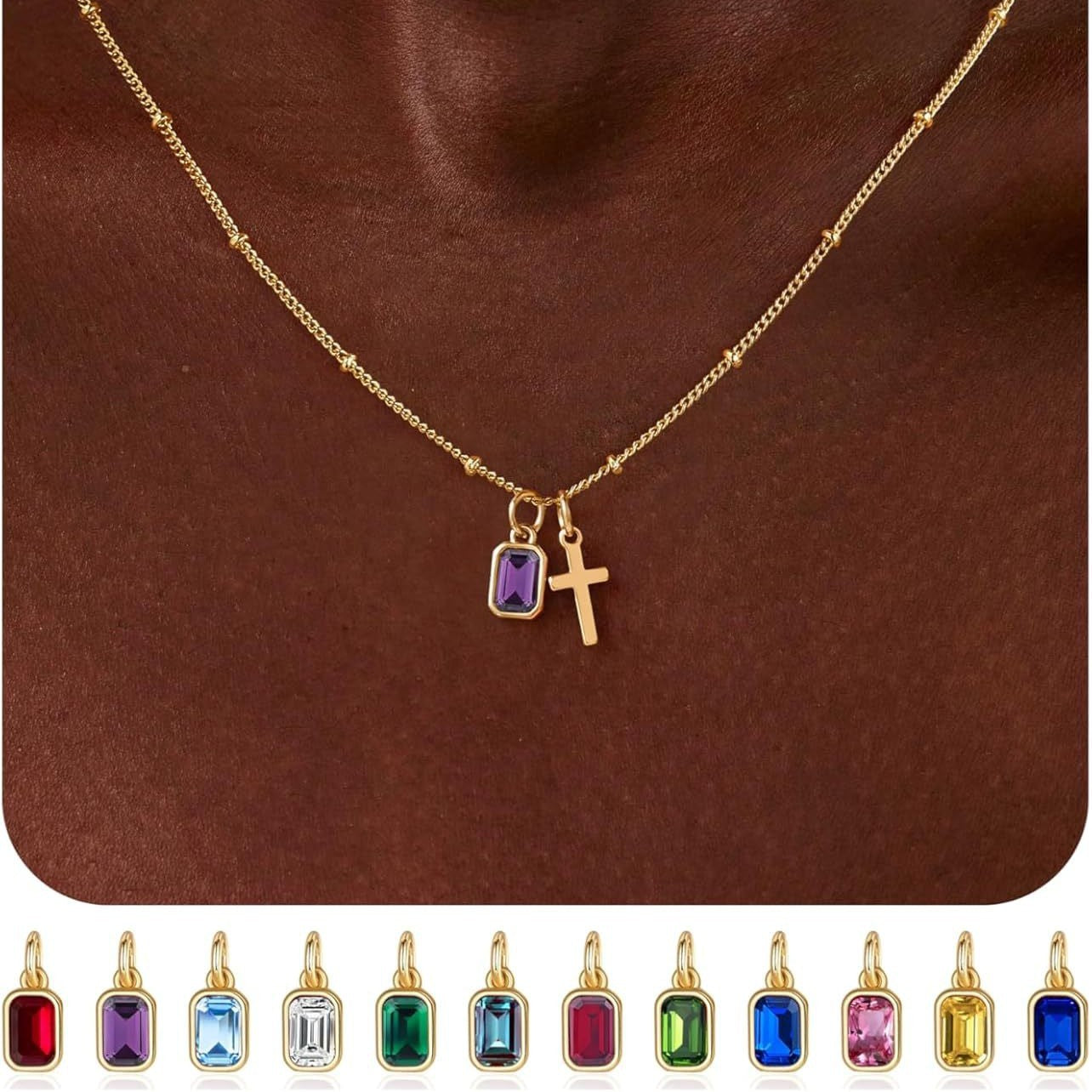 Gold Plated Cross Zircon Necklace
