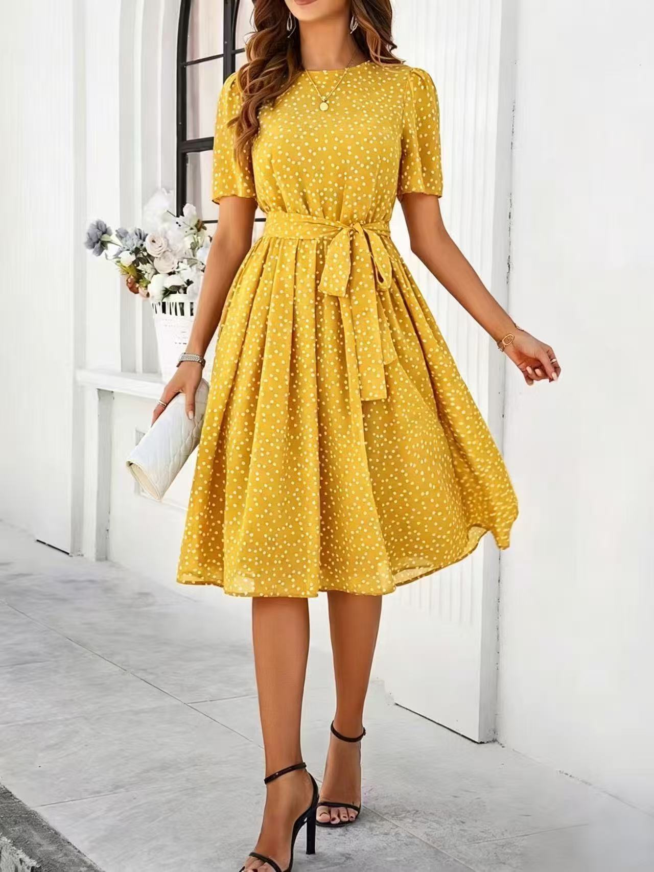 Lace-Up Printed Dress