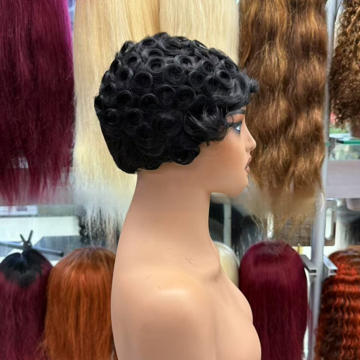 Short Curly Human Hair Wig Drip Depot