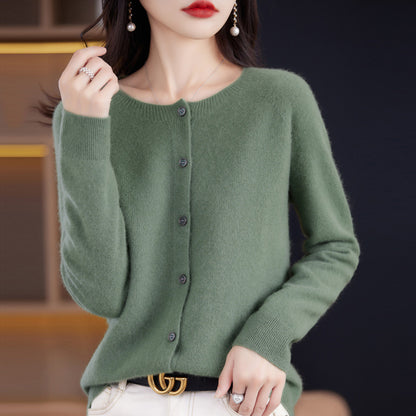 Womens Wool Blend Cardigan Sweater