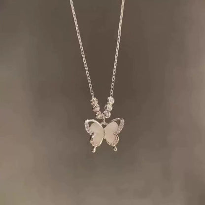 Ice Clear Butterfly Cat's Eye Adjustable Necklace Drip Depot