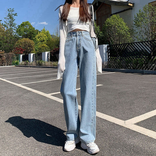 High Waist Wide Leg Denim Pants