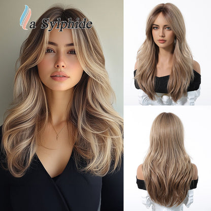 Long Curly Synthetic Hair Wig with Gradient Colors 24inch