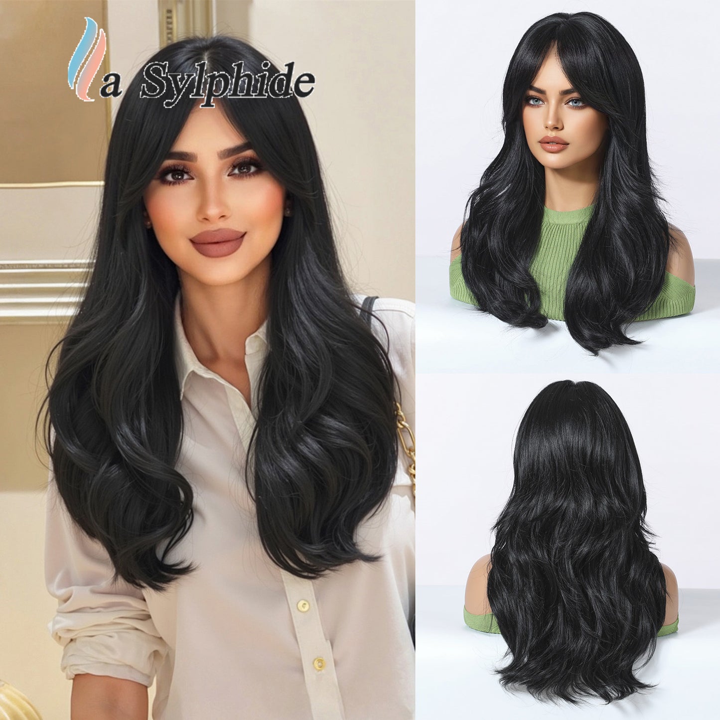 Long Curly Synthetic Hair Wig with Gradient Colors 24inch