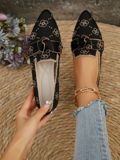 Womens Pointed-Toe Slip-On Flat Shoes Drip Depot