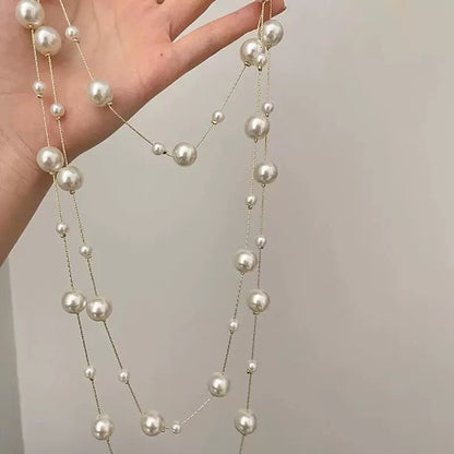 French Style Multi Layer Imitation Pearl Necklace