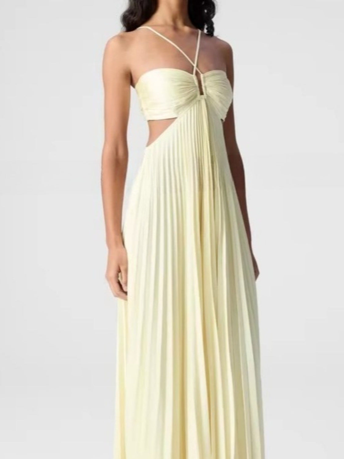 Yellow Halter Neck Dress Drip Depot