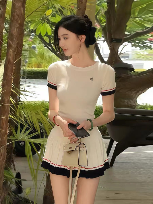 Knit Top and Skirt Set