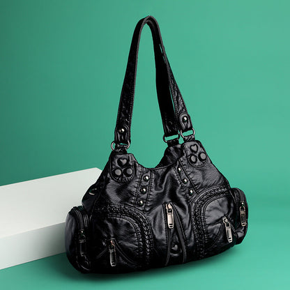Soft Leather Crossbody Bag with Large Capacity Drip Depot