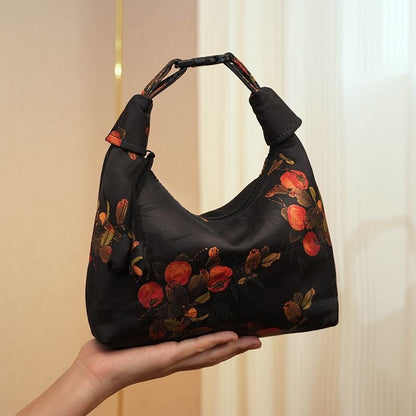 Xiangyunsha Crescent Crossbody Bag with Drawstring
