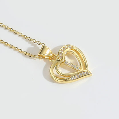 Heart Shape Zircon Letter Necklace