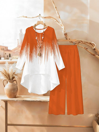 Printed Wide-Leg Pants for  Set
