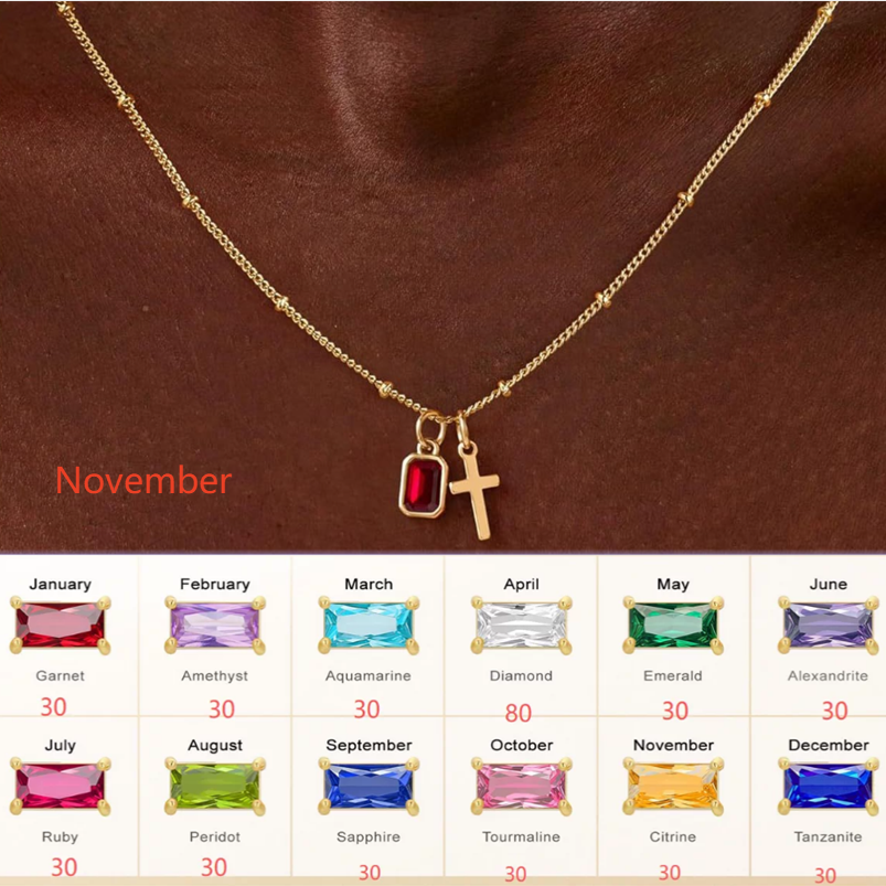 Gold Plated Cross Zircon Necklace