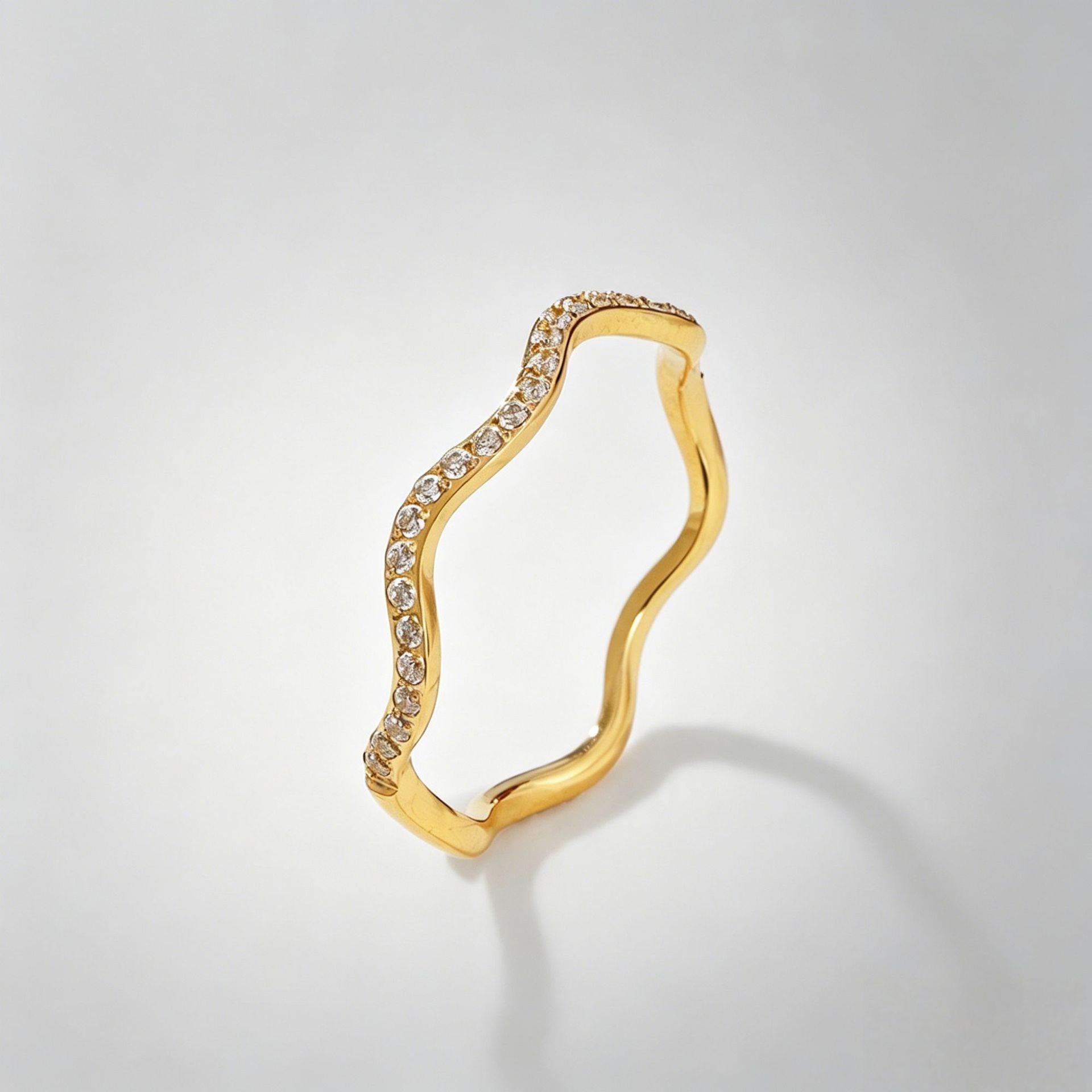 Wavy diamond-studded ring Drip Depot
