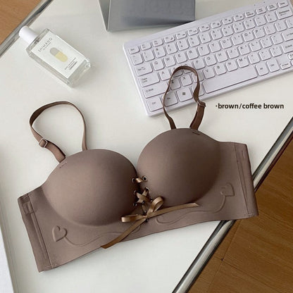 Pull-string adjustable bra without steel underwire Drip Depot