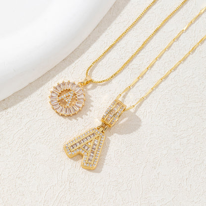 Diamond Letter Pendant Necklace