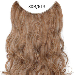 Seamless Fish Line Hair Extension Curly Synthetic Wig