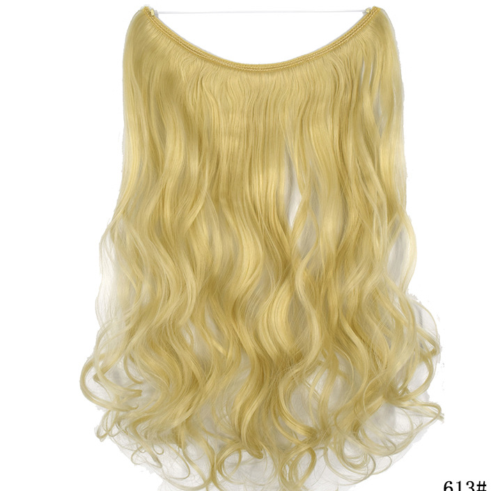 Seamless Fish Line Hair Extension Curly Synthetic Wig