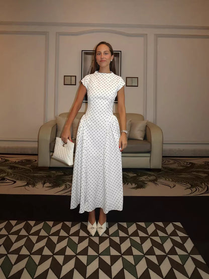 French Classic Polka Dot Knitted Dress