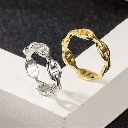 Titanium Steel Pig Nose Ring 18K Gold Plated Unisex Jewelry Drip Depot